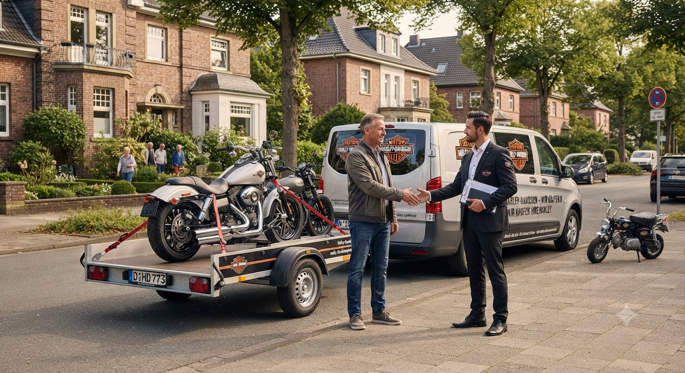 Ihre Harley-Davidson verkaufen in NRW? Ankauf aller Modelle (Sportster, Softail, Touring) in jedem Zustand. Schnelle Abwicklung, faire Preise & Abholung direkt vor Ort!
