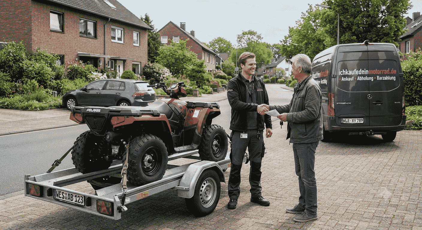 Polaris Ankauf NRW: Polaris Quad, ATV oder Side-by-Side verkaufen. Ich kaufe alle Modelle – auch mit Motorschaden, Unfallschaden oder ohne TÜV. Direkte Abholung.